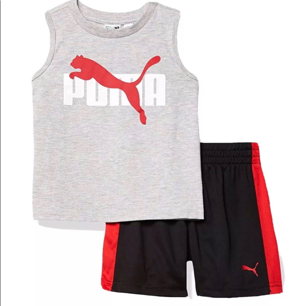PUMA Kids Toddler Boys Printed 2 Piece Set 2T